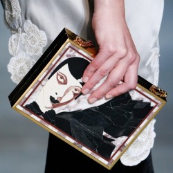 misseychelles:   In detail: Ulyana Sergeenko Couture Fall-Winter 2014-2015 show in Paris. Hand cut stone ‘Tverskaya’ clutch bag 