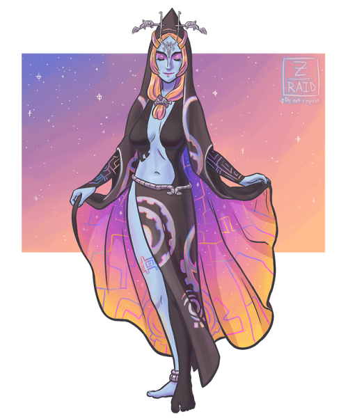 scribbly-z-raid:I wanted to draw Midna with an actual twilight color scheme so here it is! I like ho