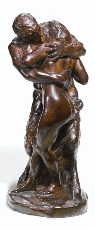 Le baiser du faune. The Kiss of The Faun.Modelled between 1890-1894.Bronze, dark brown patina.41.5 c