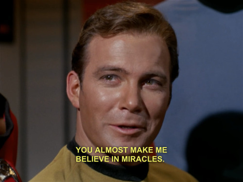 locutie-of-borg:plaidshirtjimkirk: a compilation of Jim smiling at Spock the male gayze