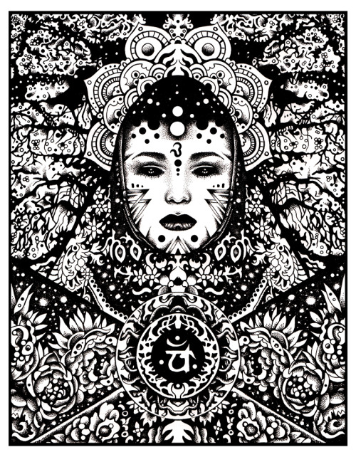  Goddess 1 - Line and dot technique - 24 x 30 cm