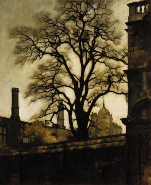 A View of Tom Tower, Oxford   -    Svend HammershøiDanish, 1873-1948Oil on canvas,76.5 x 63 cm. (30.