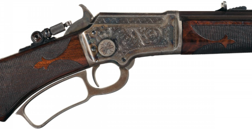 Deluxe engraved Marlin Model 1897 lever action rifle.Sold at Auction: $6,000