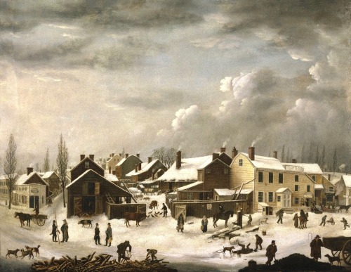 brooklynmuseum: Francis Guy’s Winter Scene in Brooklyn is not just a flashback, but a foreshad