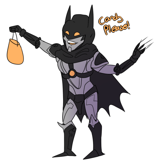 shokkuwebu:  spooky-trochilidae:  this is the last one in me i have no energy today but shokkuwebu wanted trepan for the halloween thing so here he is… painted up as batman!  THATS ADORABLE AS HELL NICE!!!!! THANK U THANK U!!!