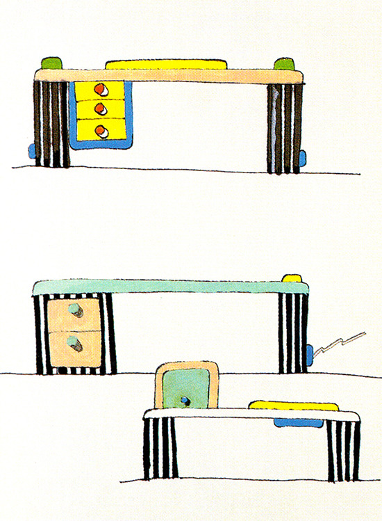 aqqindex:  Michele de Lucchi, Drawing of a Table, 1982-1981