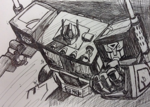 ungoliantschilde:  Optimus Prime, as penciled by Joe Madureira, with inks by ME!.  Dopeeer