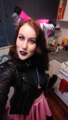 kittensplaypenshop:  coca-collared-kitten:    This was the first time I wore my Kittens Play Pen ears and Tail out to the Den party!! The tail is so fun! I really love it and my ears are so awesome!We did a scene at the party, a degradation/rope scene