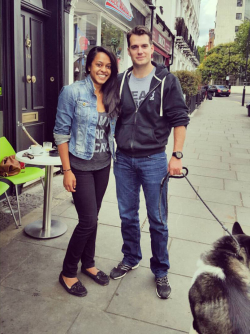 amancanfly: Camilla with Henry Cavill and Kal in London, 29th July 2015.