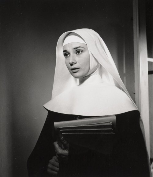 Audrey Hepburn photographed by Augusto Di Giovanni on the set of The Nun’s Story, Rome, 1958.