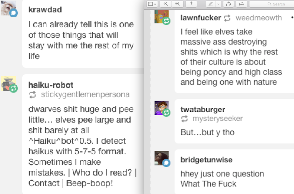 bonehandledknife: spirit-of-science:  perkwunos: Dwarves shit huge and pee little…