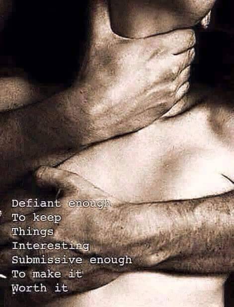 voodooprincessrn:  Always a favorite post … best of both.. can be defiant and submissive..