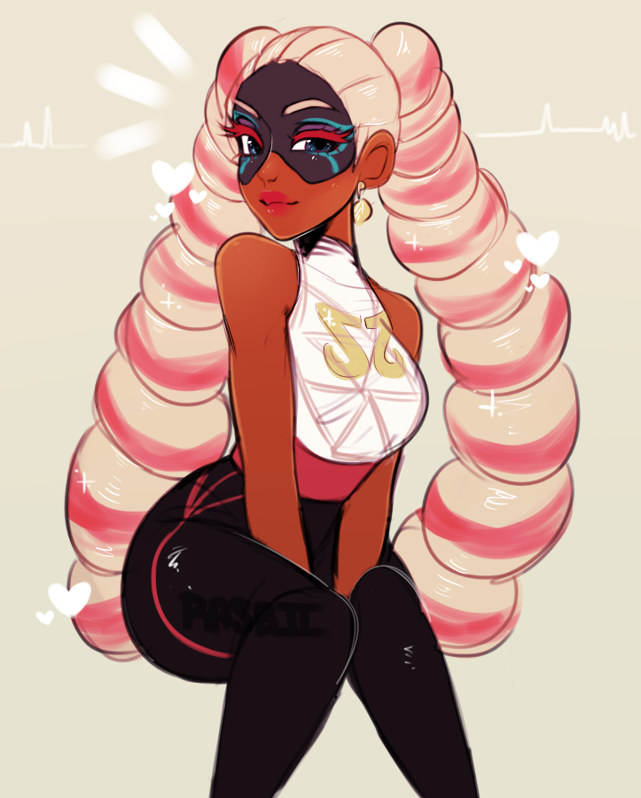brown skin  ✓  light hair  ✓  wide hips  ✓  muscular legs  ✓  tights  ✓