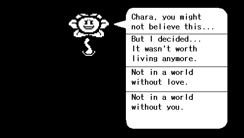 nothing useful. — why does flowey attack “chara”?