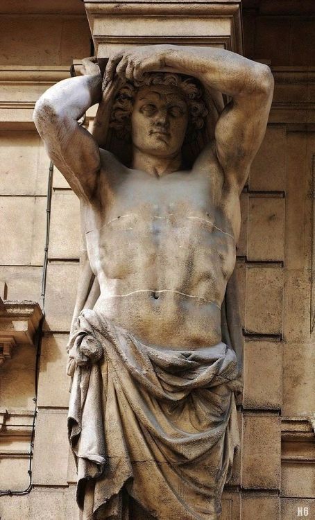 ultrawolvesunderthefullmoon:  Artist Unknown, “Atlas Telamon”. Marseille. France.