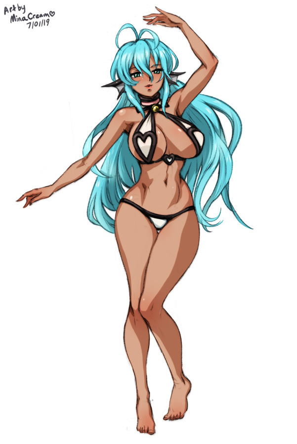 #565 OC MarinaCharacter design for client. Apsara, bikini and casual versions. Commission