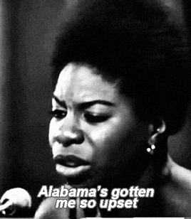 black0rpheus:Nina Simone performing “Mississippi Goddam”, c. 1965 [x]Nina Simone wrote “Mississippi 
