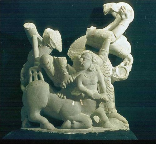 Fragment of a sculpture of Durga from Gandhara region