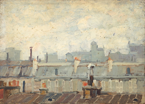 Rooftops    -   Gijs Bosch Reitz Dutch, 1860-1938Oilon panel,37,5 x 27 cm.