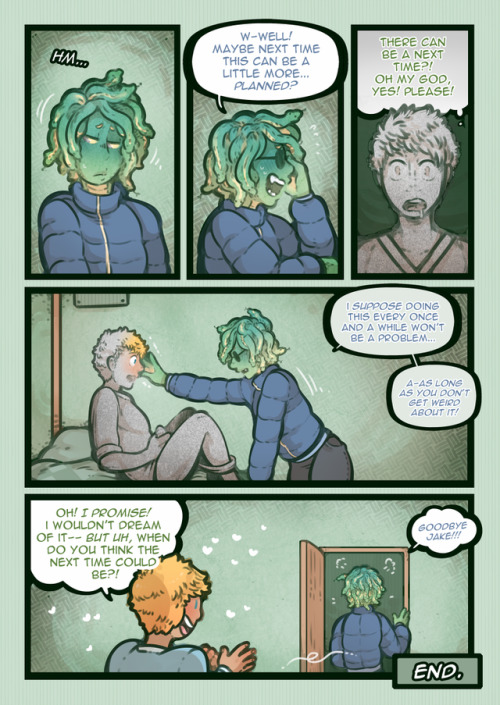 dcsart: A recent Medusa   petrification themed comic I made for Ethereal-Hypno! Always a ton of fun to make a comic commission for someone, and always a lot of fun to explore themes I haven’t before. (Also, I think Zeke is very cute!) Like this comic?