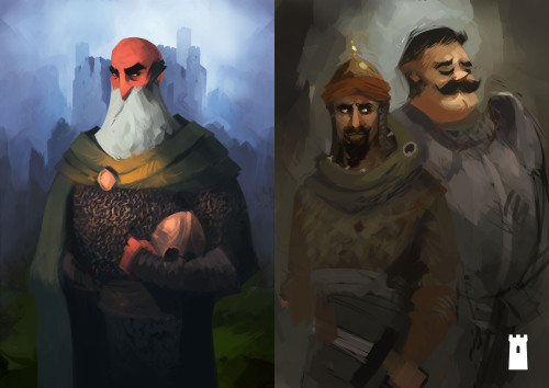 cinthebarbarian: King Lot and sir Palomides and sir Grummore, works in progress.