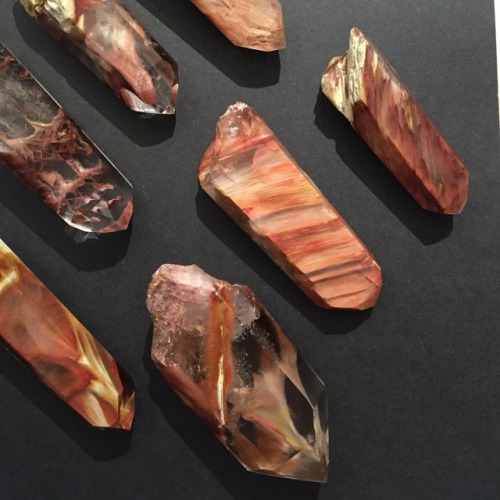 Amphibole in Quartz Points Amphibole Quartz is also known as Angel Phantom Quartz which come from a 