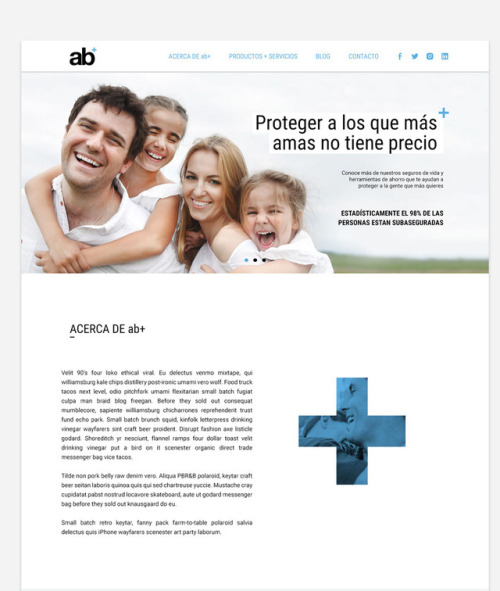 Identidad corporativa y diseño web para ab+