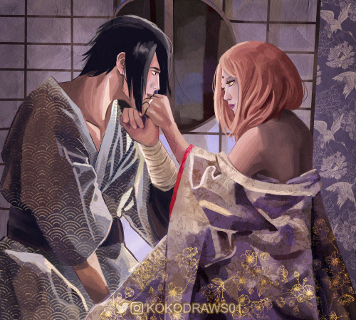 kokodrawings:I asked twitter a few months ago what their favourite couple was and SasuSaku won by fa