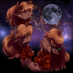 plagueofgripes:  Day 5: Three Winnie Moon   I wana howl with her &lt;3