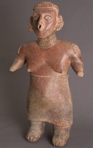 centuriespast:Unknown, NayaritStanding Female Figure, 200 BCE-600 CENayarit Ceramics; Made in Mexico
