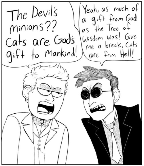 brainbubblegum: killerweasel: I commissioned @brainbubblegum to do a Good Omens comic.I love it. :D@