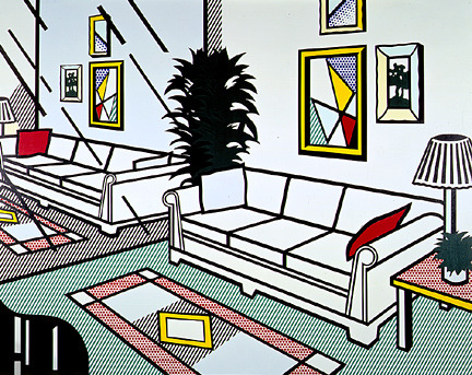 Interior with mirrored wall, 1991, Roy LichtensteinSize: 320x406.4 cmMedium: magna, oil, canvas