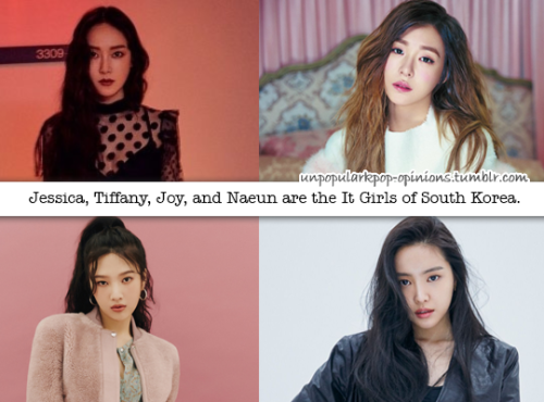 Jessica, Tiffany, Jennie, Joy and Naeun are the IT Girls of Korea.