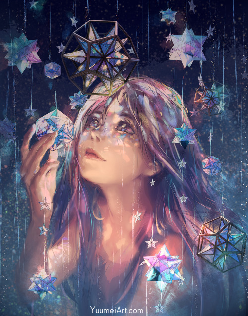 yuumei-art: I like s̷t̷a̷r̷s̷  Kepler–Poinsot polyhedra.What’s your favorite regula