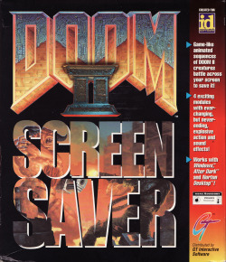 imx-doomer:  Windows - Doom 2 Screen SaverA ‘Doom 2’ themed screen saver released back in 1995 in a full-size game box, on four floppy disks. 