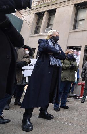 Roger Waters, attends a rally for U.S, Human Rights lawyer Steven Donziger, to mark his 500th day un