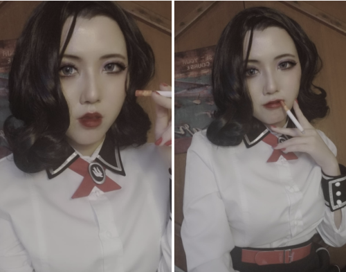 eggpuffs:cosplayed a little burial at sea today (that’s a FAKE CIGARETTE you can blow powder out of