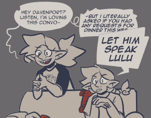 daily-davenport: Today’s Davenport has some opinions. [image description: Two semi-colored panels! I