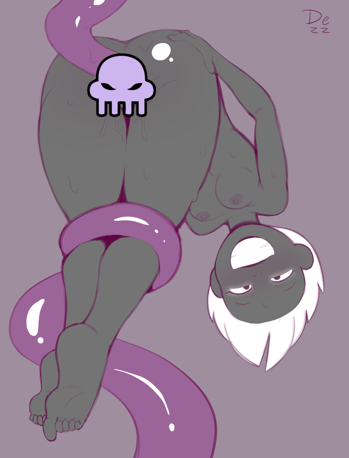 dezzone:   Now on Patreon: Two versions of Rose getting her butt tentacle’dDonate