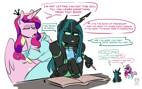 red-x-bacon:  Book if friendship!  Wonder whats lesson 1?Featured : Chrysalis / CadanceTwitter | Support Patreon | Stream