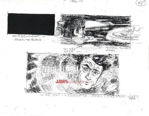 talesfromweirdland:“Giant Jaws snapping at everything”. Storyboard images from the Steven Spielberg 