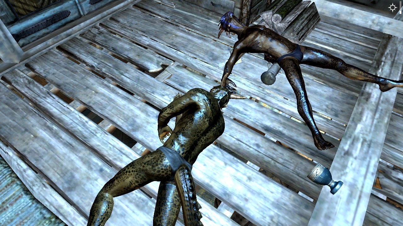 You wake up absolutely confused as to why there are naked argonians all over your