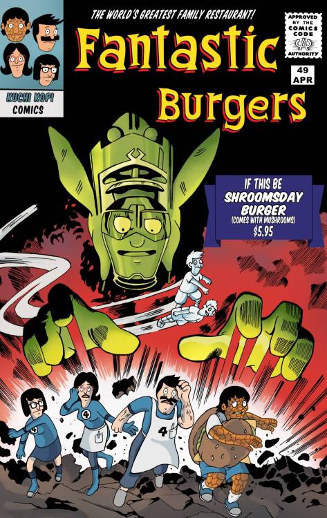 keyanamiyana:behindbobsburgers:A mash-up with Jack Kirby’s Fantastic Four (via laughingman9)om