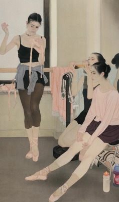redlipstickresurrected: He Jiaying aka 何家英 (Chinese, b. 1957, Tianjin, China) - Dance Of Recreation, 2006  Chinese Brushwork: Ink, Color (+details)
