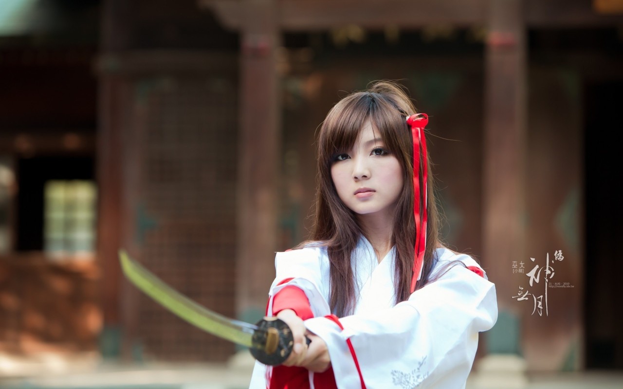 Asian samurai girl