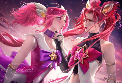 rarts:Star Guardian Lux x Jinx (League of Legends) [by Sakimichan]