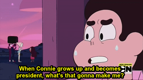 Alright hear me out here: Steven says WHEN not IF, and in a show where a character can see into the future it makes one wonder if Steven took a peek into Connie’s