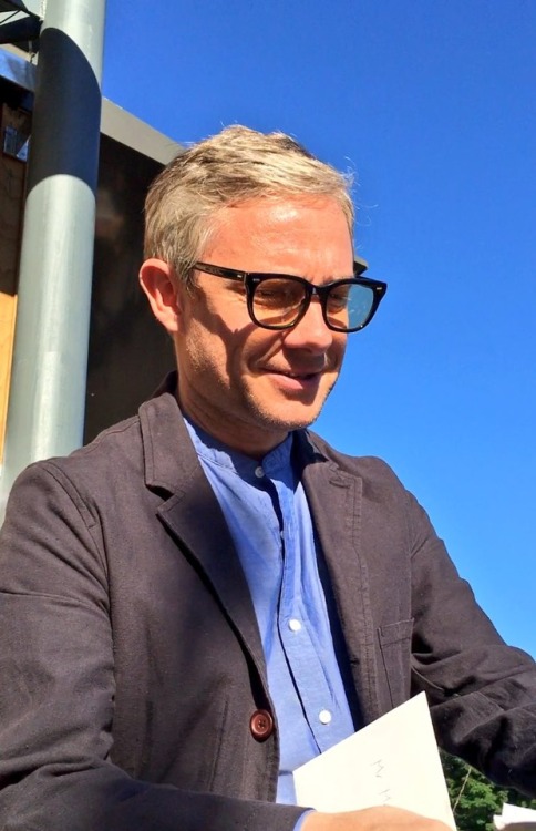 love-in-mind-palace:blackstarjp:Martin Freeman at Opening Event  of Depot Cinema(x)　Aww more pics