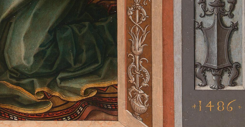 renaissance-art:Carlo Crivelli c. 1486Annunciation with Saint Emidius (detail)