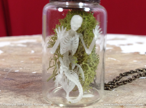 Two new items just listed in my Etsy shop. Tiny Mermaid in a bottle necklace.Tiny Faun in a bottle n